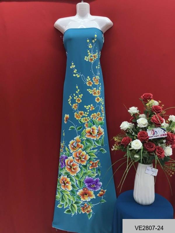 Vải Áo Dài Thái Tuấn Vẽ Hoa Kiểu Mới AD VE2807_22 10 Vải Áo Dài Thái Tuấn Vẽ Hoa Kiểu Mới AD VE2807_22