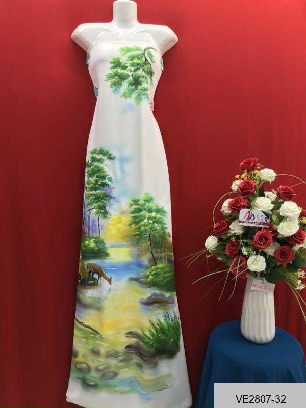 Vải Áo Dài Thái Tuấn Vẽ Phong Cảnh Thiết Kế 2021 AD VE2807_32 - Vải áo dài  Trung Hiếu