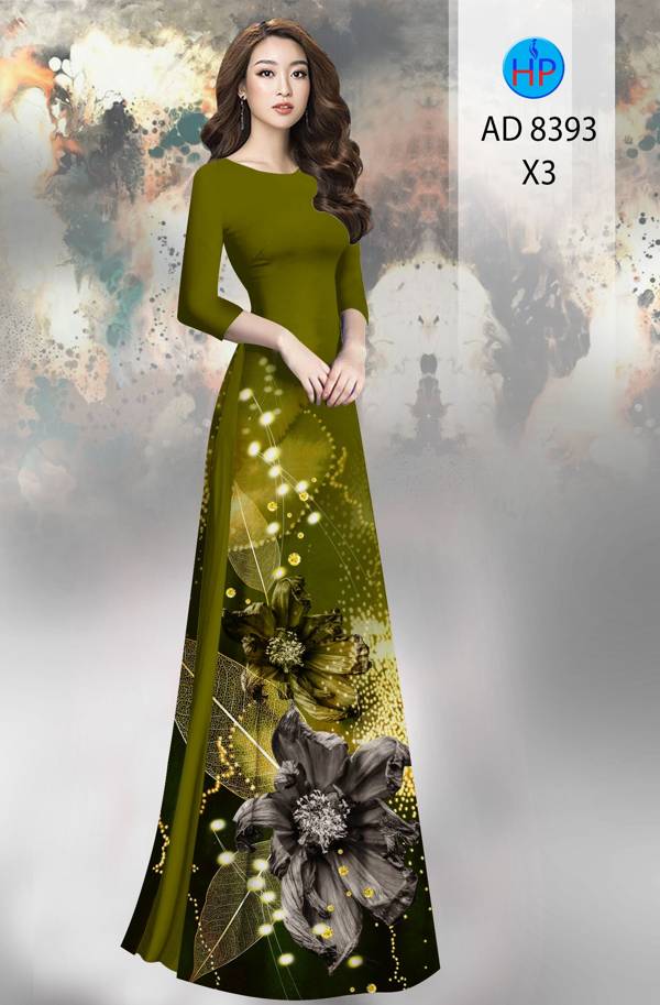 Vải Áo Dài Hoa Cúc Thiết Kế 2021 AD 8393 50 Vải Áo Dài Hoa Cúc Thiết Kế 2021 AD 8393