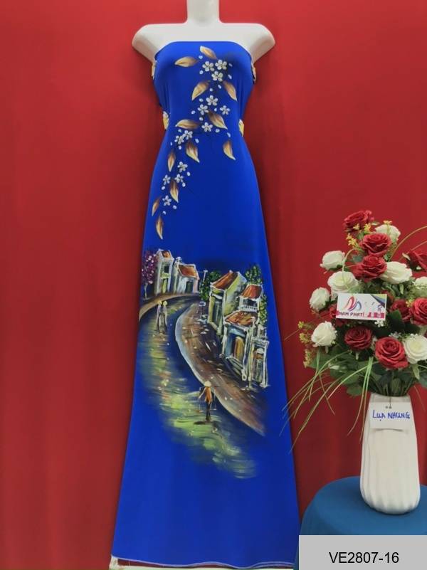 Vải Áo Dài Thái Tuấn Vẽ Phong Cảnh Thiết Kế 2021 AD VE2807_16
