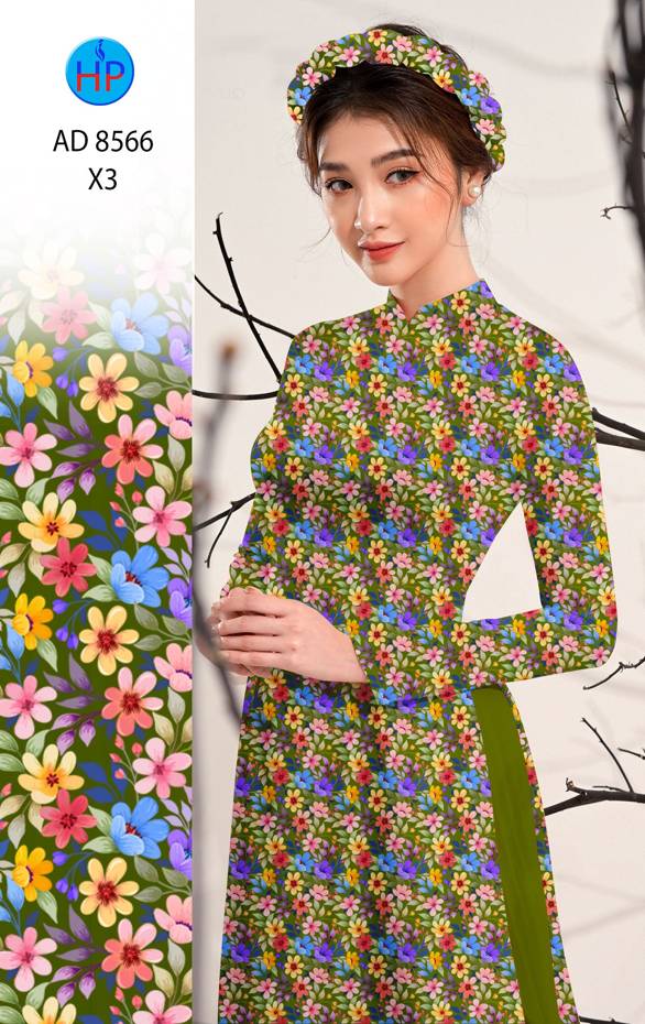 Vải Áo Dài Hoa Nhí Thiết Kế 2021 AD 8566 45 Vải Áo Dài Hoa Nhí Thiết Kế 2021 AD 8566
