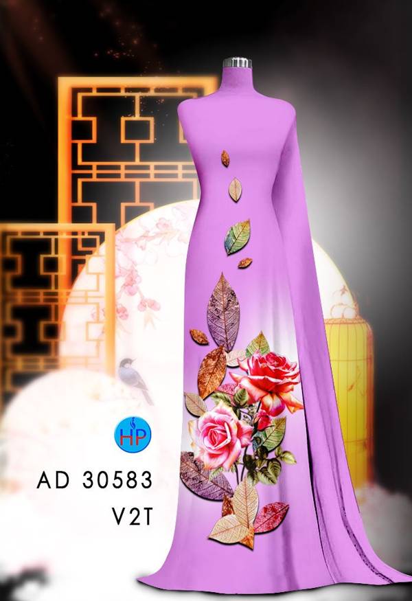 Vải Áo Dài Hoa Hồng Kiểu Mới AD 30583 38 Vải Áo Dài Hoa Hồng Kiểu Mới AD 30583