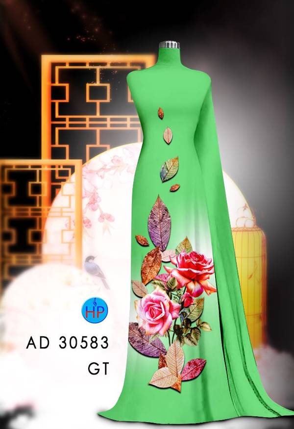 Vải Áo Dài Hoa Hồng Kiểu Mới AD 30583 37 Vải Áo Dài Hoa Hồng Kiểu Mới AD 30583