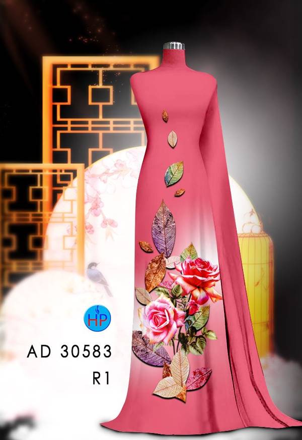 Vải Áo Dài Hoa Hồng Kiểu Mới AD 30583 42 Vải Áo Dài Hoa Hồng Kiểu Mới AD 30583
