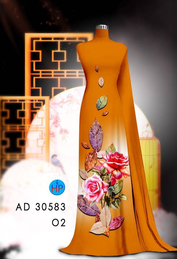 Vải Áo Dài Hoa Hồng Kiểu Mới AD 30583 45 Vải Áo Dài Hoa Hồng Kiểu Mới AD 30583