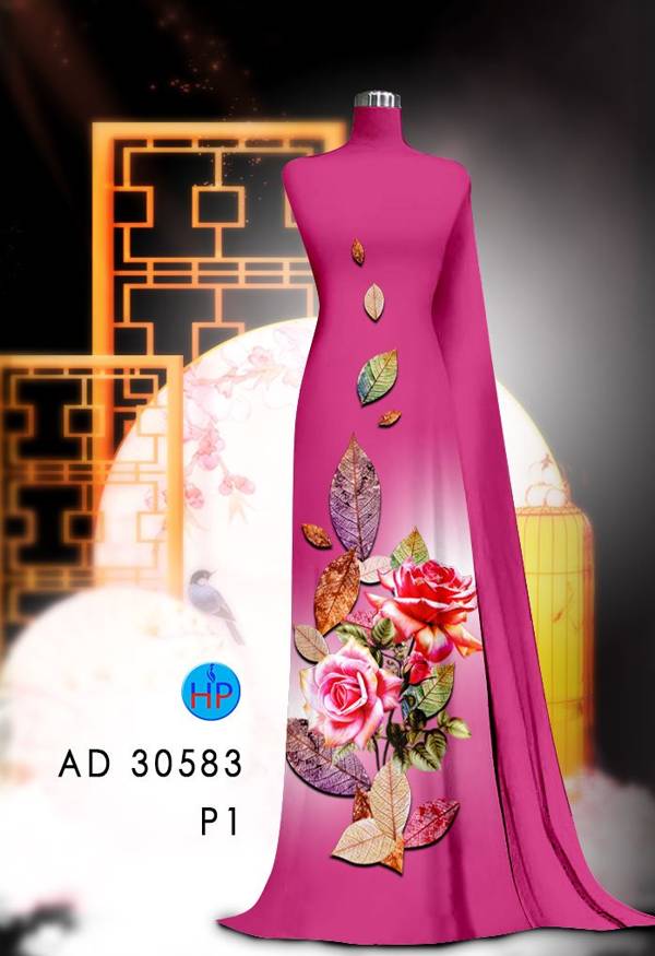 Vải Áo Dài Hoa Hồng Kiểu Mới AD 30583 44 Vải Áo Dài Hoa Hồng Kiểu Mới AD 30583