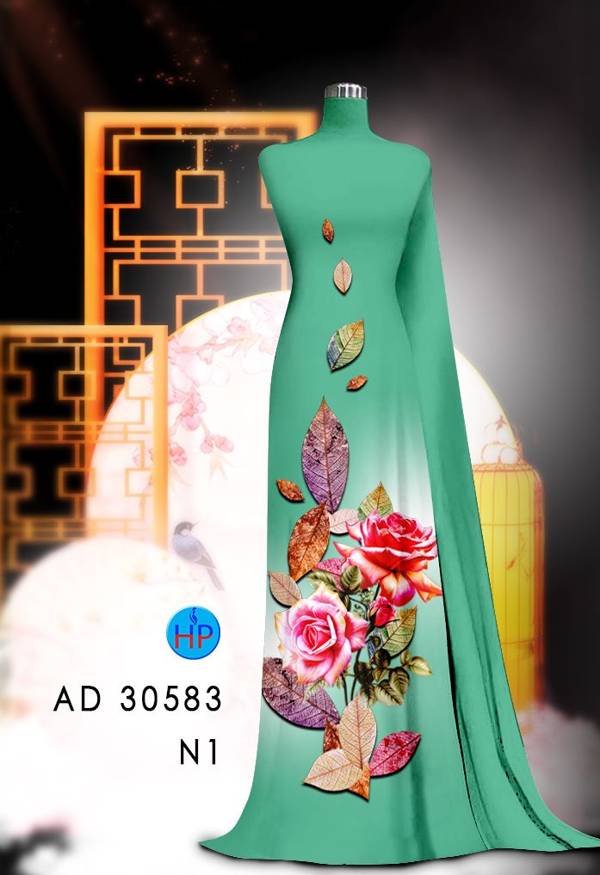 Vải Áo Dài Hoa Hồng Kiểu Mới AD 30583 47 Vải Áo Dài Hoa Hồng Kiểu Mới AD 30583