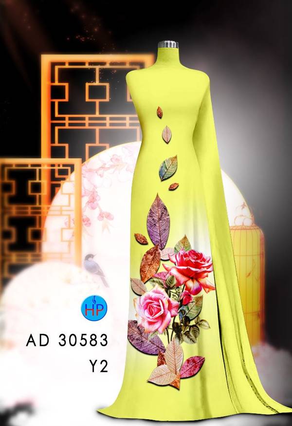 Vải Áo Dài Hoa Hồng Kiểu Mới AD 30583 46 Vải Áo Dài Hoa Hồng Kiểu Mới AD 30583