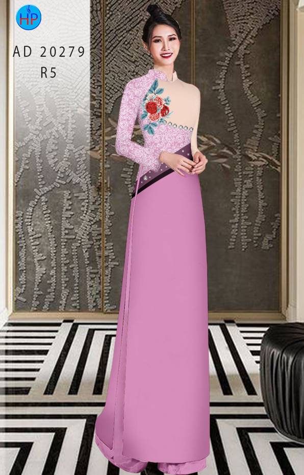 Vải Áo Dài Hoa Hồng Độc Đáo AD 20279 39 Vải Áo Dài Hoa Hồng Độc Đáo AD 20279