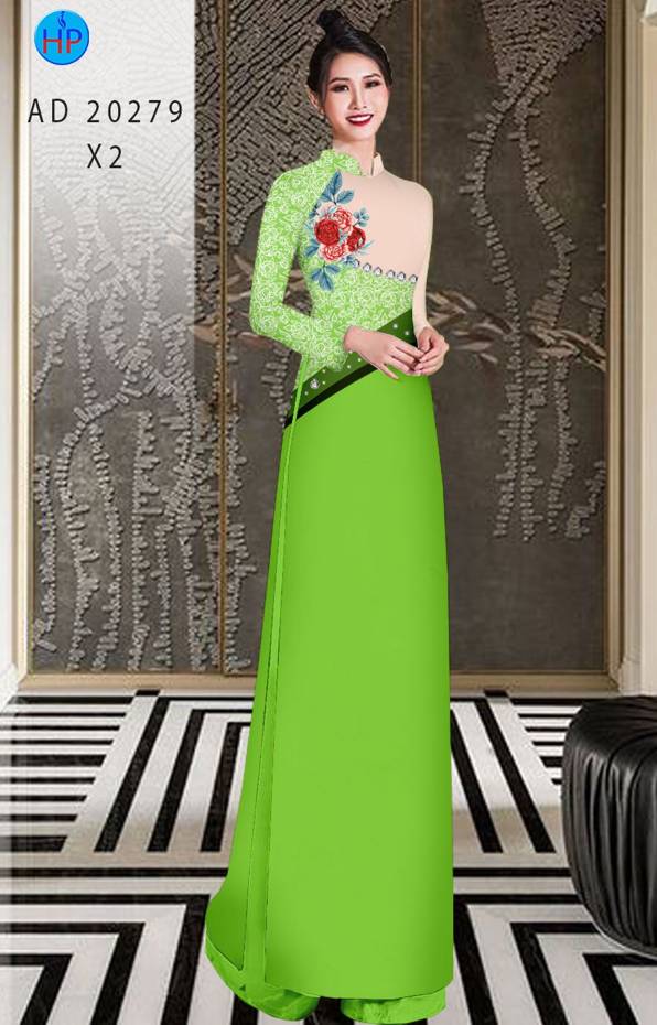 Vải Áo Dài Hoa Hồng Độc Đáo AD 20279 40 Vải Áo Dài Hoa Hồng Độc Đáo AD 20279