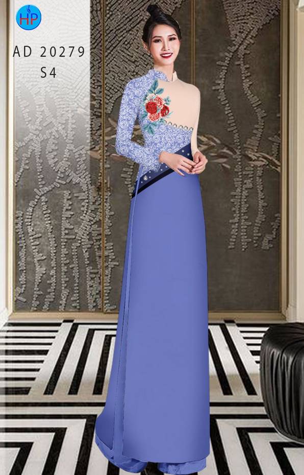 Vải Áo Dài Hoa Hồng Độc Đáo AD 20279 46 Vải Áo Dài Hoa Hồng Độc Đáo AD 20279