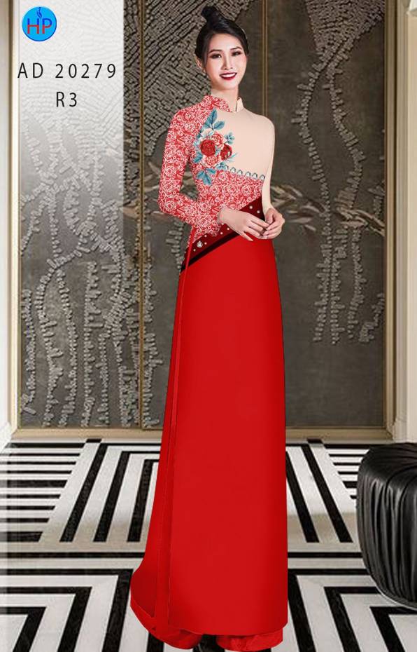 Vải Áo Dài Hoa Hồng Độc Đáo AD 20279 50 Vải Áo Dài Hoa Hồng Độc Đáo AD 20279