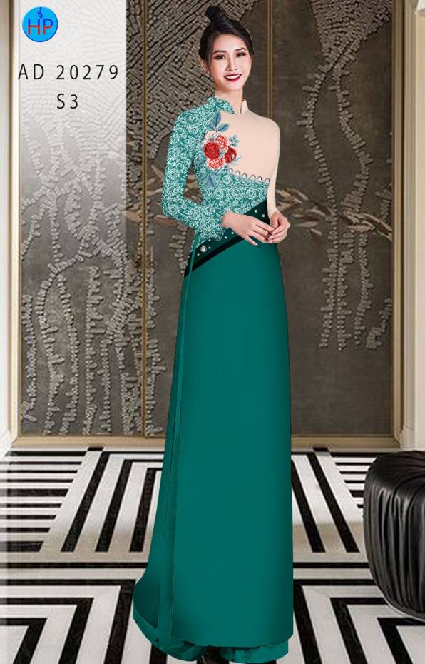 Vải Áo Dài Hoa Hồng Độc Đáo AD 20279 51 Vải Áo Dài Hoa Hồng Độc Đáo AD 20279