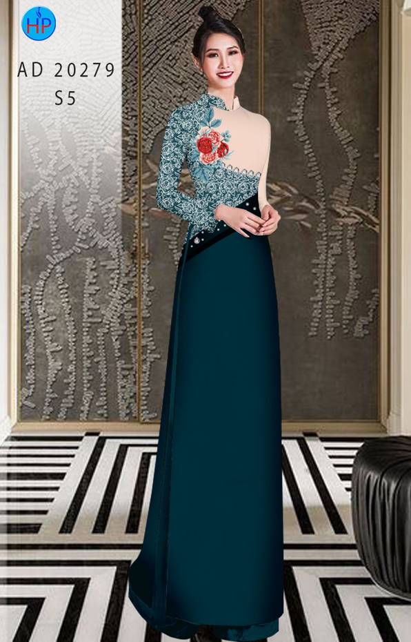 Vải Áo Dài Hoa Hồng Độc Đáo AD 20279 48 Vải Áo Dài Hoa Hồng Độc Đáo AD 20279