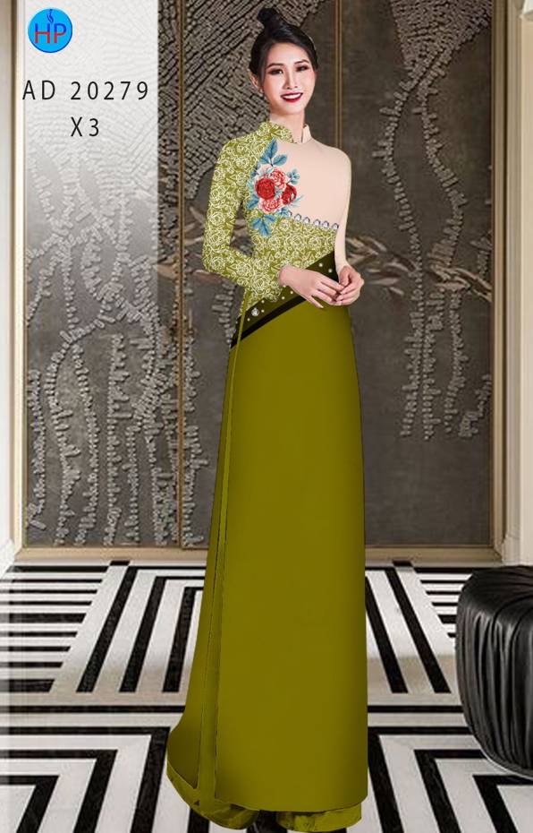 Vải Áo Dài Hoa Hồng Độc Đáo AD 20279 49 Vải Áo Dài Hoa Hồng Độc Đáo AD 20279