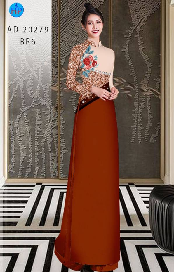 Vải Áo Dài Hoa Hồng Độc Đáo AD 20279 52 Vải Áo Dài Hoa Hồng Độc Đáo AD 20279