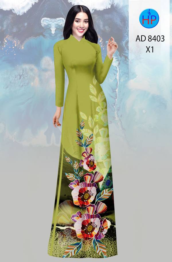 Vải Áo Dài Hoa In 3D Mới Ra AD 8403 40 Vải Áo Dài Hoa In 3D Mới Ra AD 8403