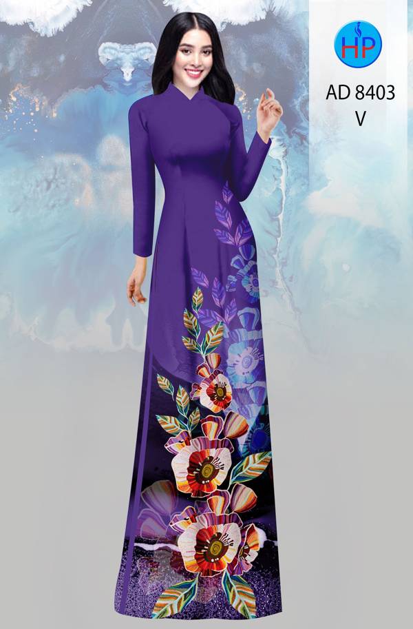 Vải Áo Dài Hoa In 3D Mới Ra AD 8403 41 Vải Áo Dài Hoa In 3D Mới Ra AD 8403