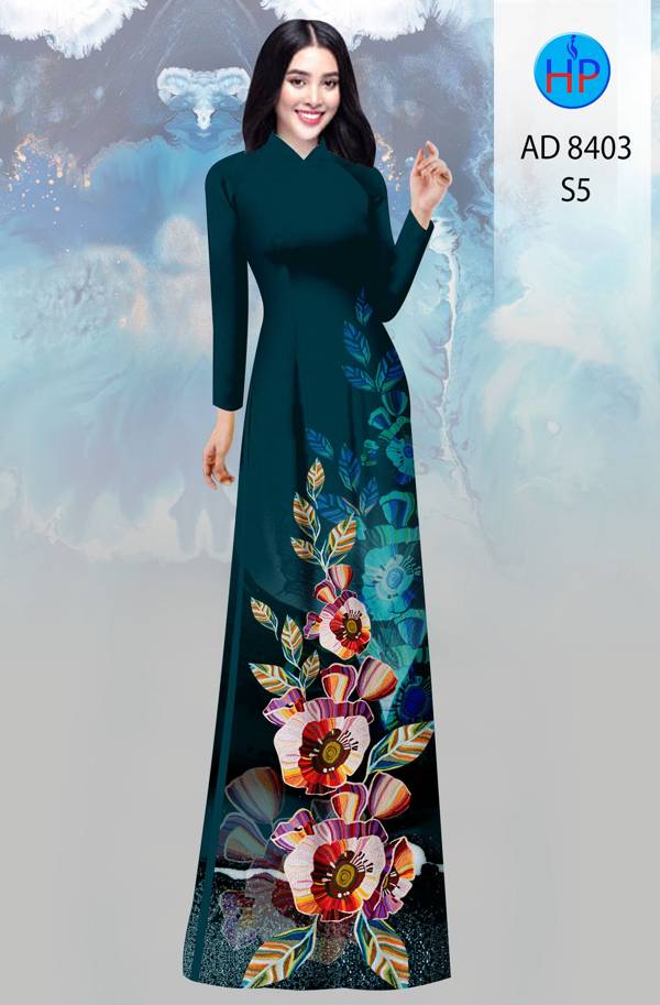 Vải Áo Dài Hoa In 3D Mới Ra AD 8403 44 Vải Áo Dài Hoa In 3D Mới Ra AD 8403