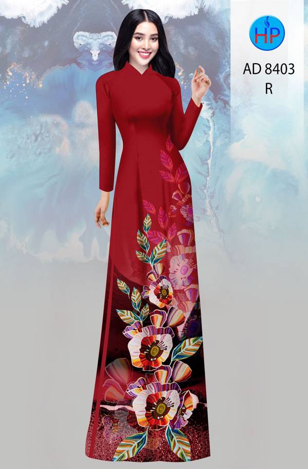 Vải Áo Dài Hoa In 3D Mới Ra AD 8403 46 Vải Áo Dài Hoa In 3D Mới Ra AD 8403