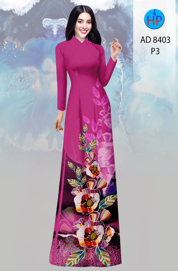 Vải Áo Dài Hoa In 3D Mới Ra AD 8403 52 Vải Áo Dài Hoa In 3D Mới Ra AD 8403
