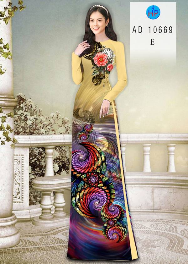 Vải Áo Dài Hoa Văn Kiểu Mới AD 10669