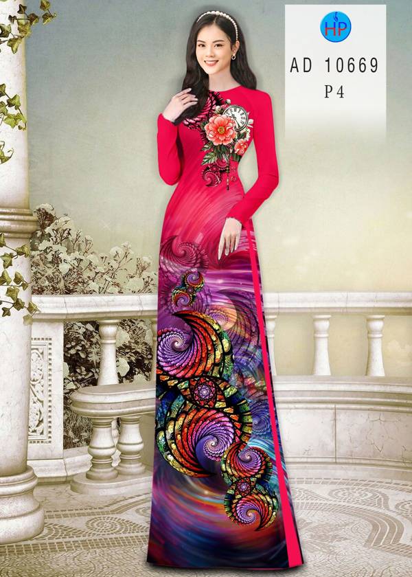 Vải Áo Dài Hoa Văn Kiểu Mới AD 10669