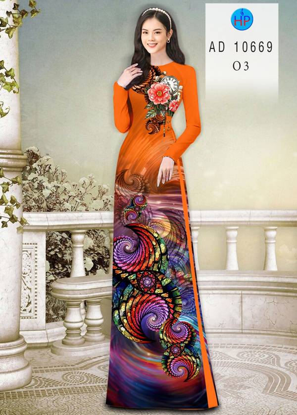 Vải Áo Dài Hoa Văn Kiểu Mới AD 10669