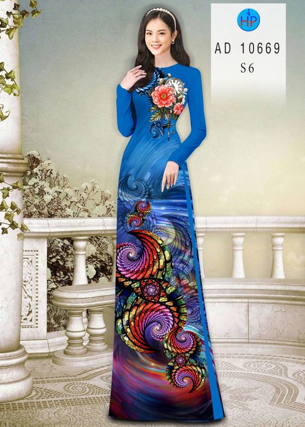 Vải Áo Dài Hoa Văn Kiểu Mới AD 10669