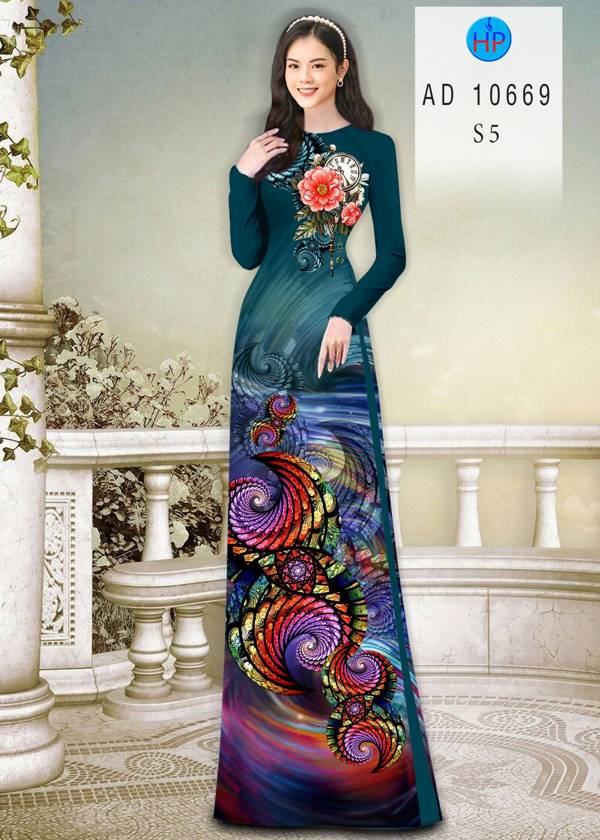 Vải Áo Dài Hoa Văn Kiểu Mới AD 10669