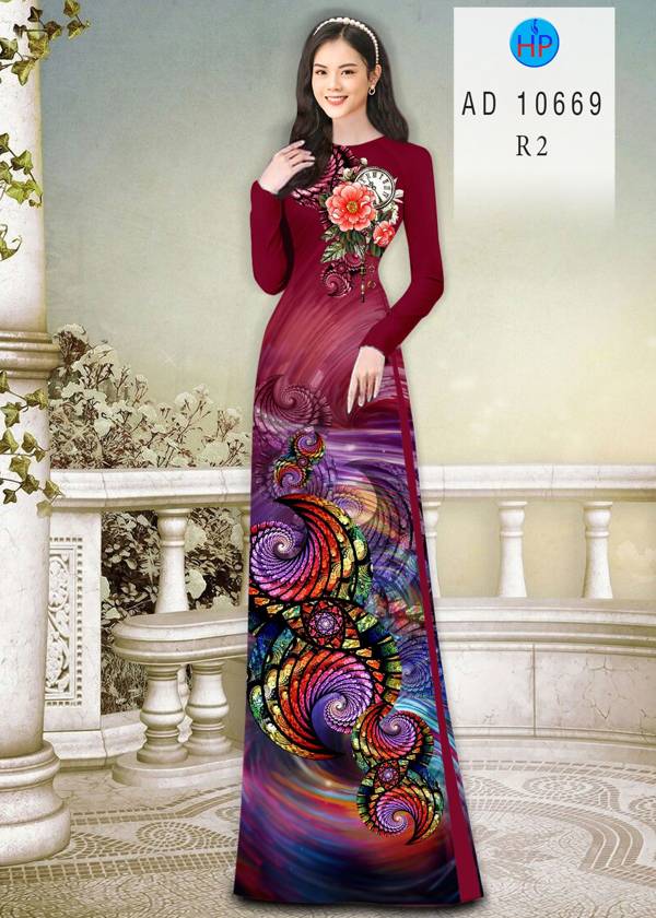 Vải Áo Dài Hoa Văn Kiểu Mới AD 10669