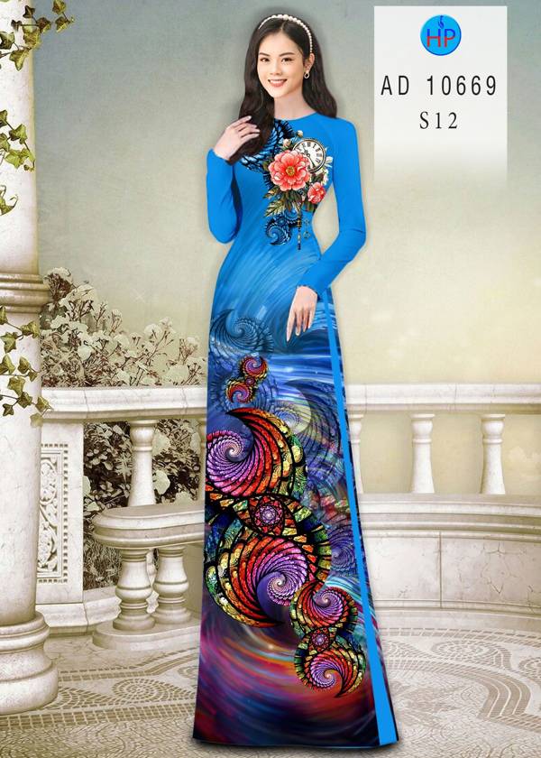 Vải Áo Dài Hoa Văn Kiểu Mới AD 10669