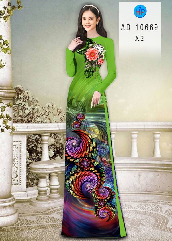 Vải Áo Dài Hoa Văn Kiểu Mới AD 10669