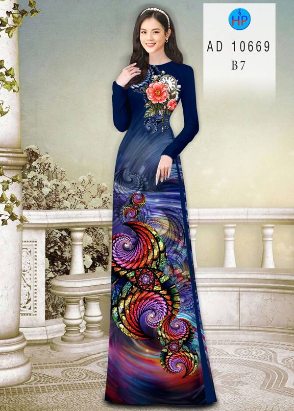 Vải Áo Dài Hoa Văn Kiểu Mới AD 10669