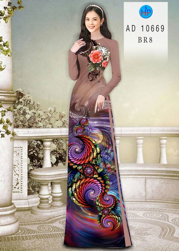 Vải Áo Dài Hoa Văn Kiểu Mới AD 10669