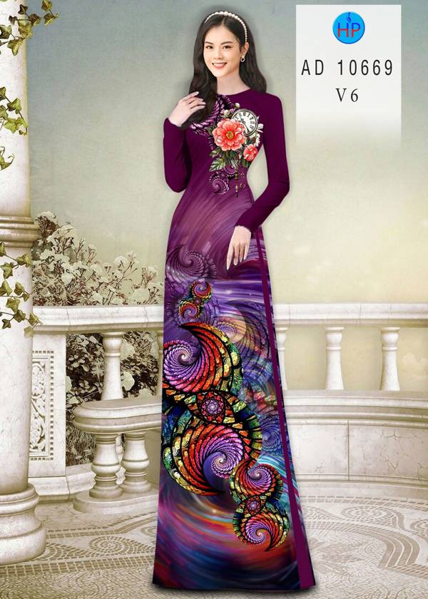 Vải Áo Dài Hoa Văn Kiểu Mới AD 10669