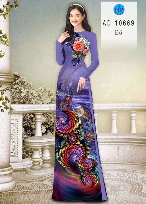 Vải Áo Dài Hoa Văn Kiểu Mới AD 10669