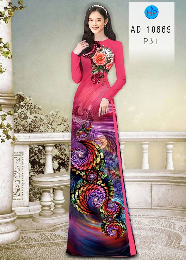 Vải Áo Dài Hoa Văn Kiểu Mới AD 10669