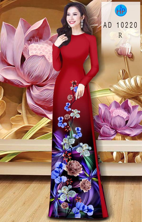 Vải Áo Dài Hoa In 3D Mới Ra AD 10220 44 Vải Áo Dài Hoa In 3D Mới Ra AD 10220