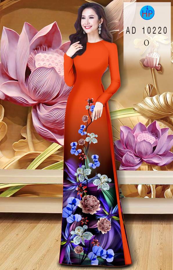 Vải Áo Dài Hoa In 3D Mới Ra AD 10220 48 Vải Áo Dài Hoa In 3D Mới Ra AD 10220