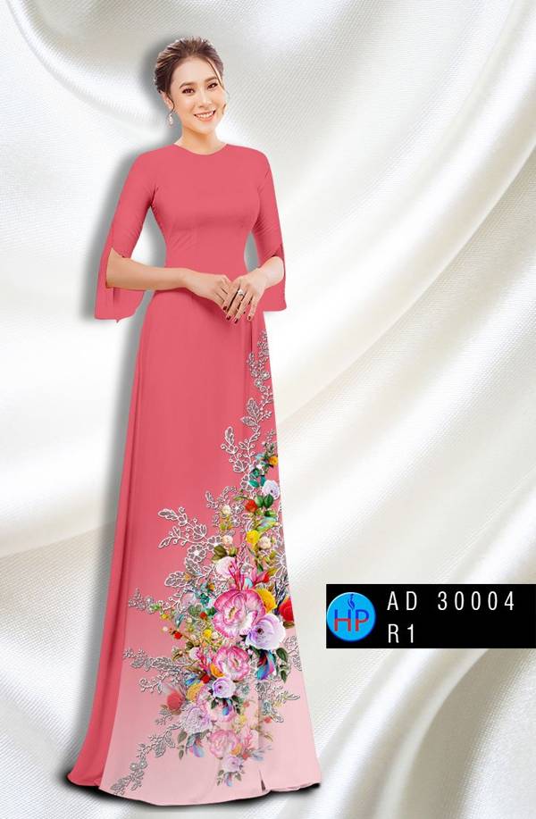 Vải Áo Dài Hoa In 3D Mới Ra AD 30004 40 Vải Áo Dài Hoa In 3D Mới Ra AD 30004