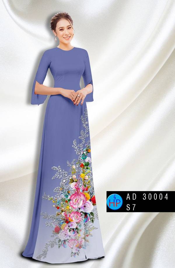 Vải Áo Dài Hoa In 3D Mới Ra AD 30004 42 Vải Áo Dài Hoa In 3D Mới Ra AD 30004