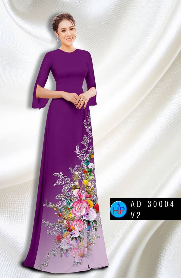 Vải Áo Dài Hoa In 3D Mới Ra AD 30004 45 Vải Áo Dài Hoa In 3D Mới Ra AD 30004