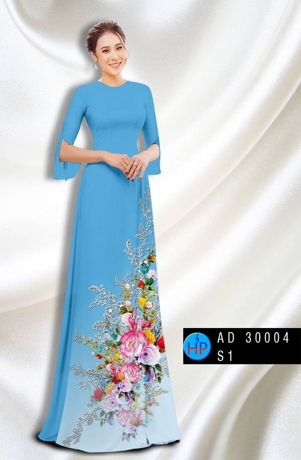 Vải Áo Dài Hoa In 3D Mới Ra AD 30004 43 Vải Áo Dài Hoa In 3D Mới Ra AD 30004
