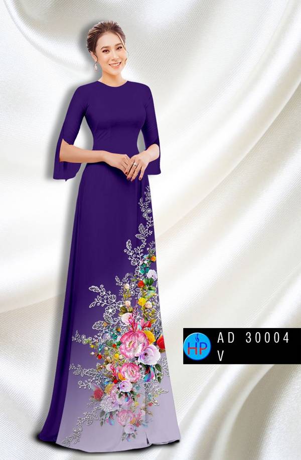 Vải Áo Dài Hoa In 3D Mới Ra AD 30004 47 Vải Áo Dài Hoa In 3D Mới Ra AD 30004