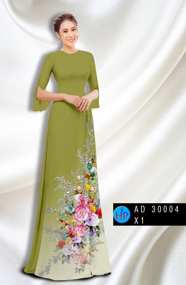 Vải Áo Dài Hoa In 3D Mới Ra AD 30004 51 Vải Áo Dài Hoa In 3D Mới Ra AD 30004