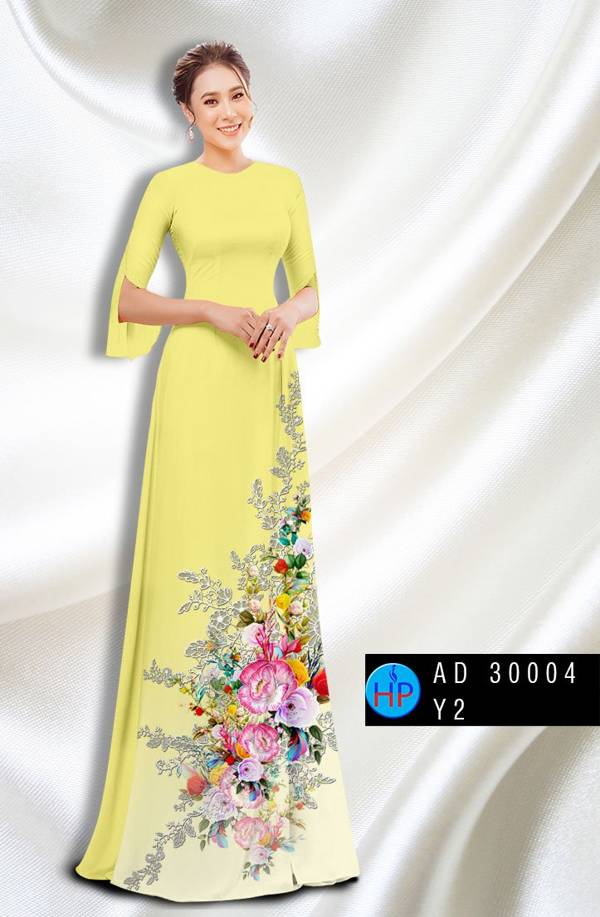 Vải Áo Dài Hoa In 3D Mới Ra AD 30004 50 Vải Áo Dài Hoa In 3D Mới Ra AD 30004