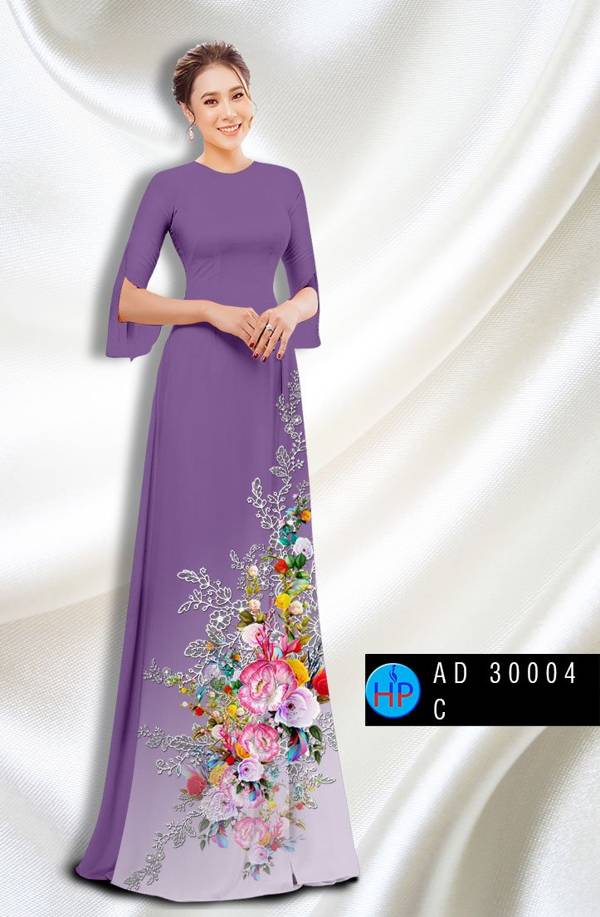 Vải Áo Dài Hoa In 3D Mới Ra AD 30004 52 Vải Áo Dài Hoa In 3D Mới Ra AD 30004