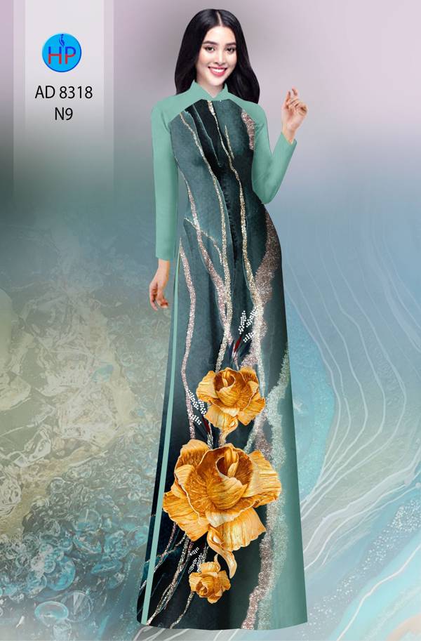 Vải Áo Dài Hoa In 3D Thiết Kế 2021 AD 8318 37 Vải Áo Dài Hoa In 3D Thiết Kế 2021 AD 8318