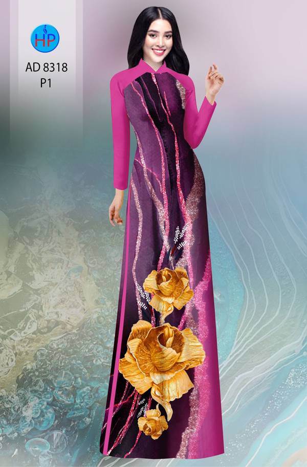 Vải Áo Dài Hoa In 3D Thiết Kế 2021 AD 8318 43 Vải Áo Dài Hoa In 3D Thiết Kế 2021 AD 8318